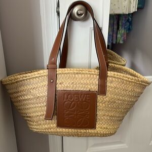 Loewe Tan and Brown Woven Tote